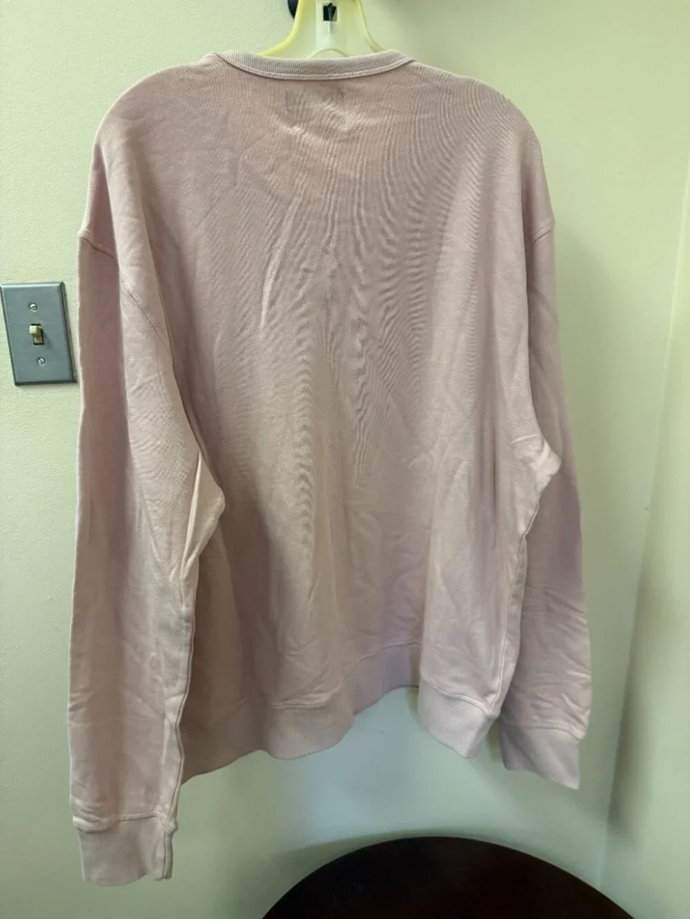 PIOMBO Men's Garmet Dyed Crewneck Sweatshirt Pink XXL | 100% Cotton